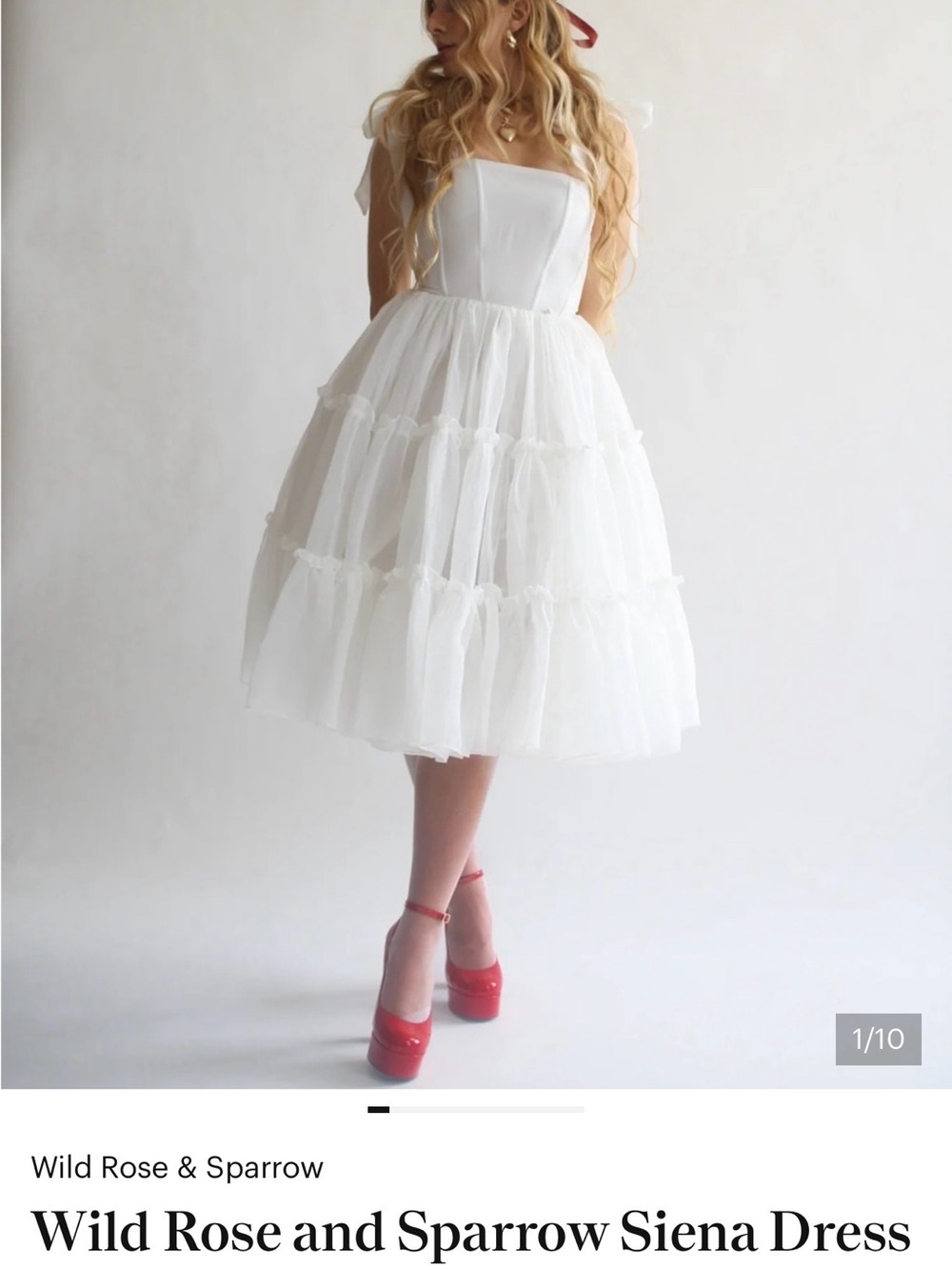 Wild Rose & Sparrow Siena White Tiered Wedding Dress